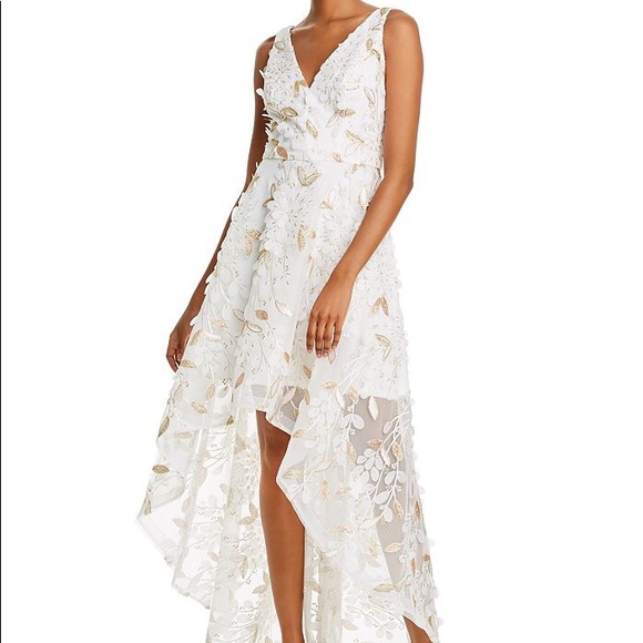 Aqua Dresses & Skirts - Aqua Floral appliqué high-low gown